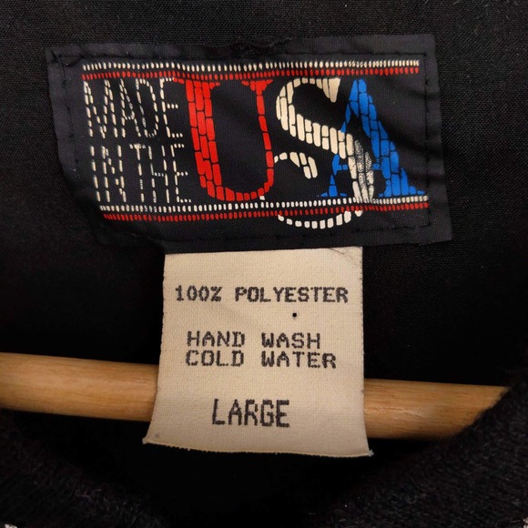 Vintage Metallic Animal Print Dots Windbreaker Bomber Jacket 80s Black Silver L - Picture 5 of 5